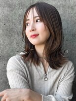 エインアンリー 表参道(AIN.ANLY.) ☆ぱっつん前髪流し前髪鎖骨ミディアムボブ耳かけボブパーマ小顔