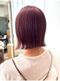 本厚木◎パッツンくびれボブ髪質改善ワインレッドチェリーレッド