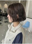 透明感グレージュ×ボブパーマ