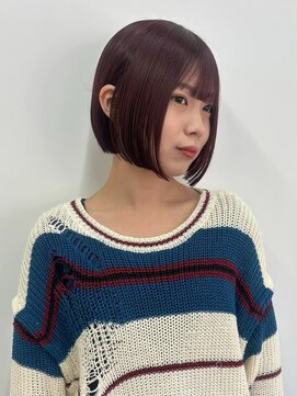 カシェル(cashel kishaba) レッドブラウン×ぱつっとボブ