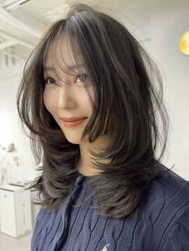 バベル アット フルリール 甲子園口(BABEL at fleurir) 透けるグレージュ/ミディアムレイヤー/韓国顔まわり