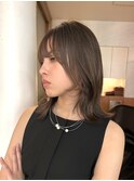 ○コテ巻き風パーマミディアムレイヤー韓国巻き風顔周りカット6