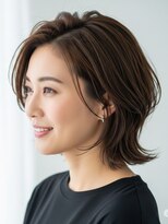 アボヘアー(Abo hair)&nbsp;無造作ウェーブ透明感グレージュ大人可愛いロングラフウェーブ