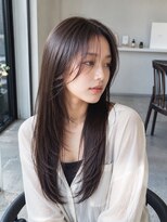 バグズ ヘアデザイン 桔梗が丘店(Baguz HAIR DESIGN) 20代30代韓国風シースルーバング小顔レイヤーロングヘア