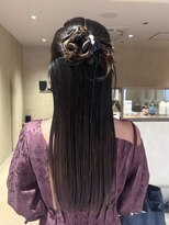 ロウROW)&nbsp;ヘアアレンジ ハーフアップヘアセット 結婚式ヘアアレンジ