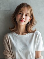 ロッソ 大橋店(Rosso) ふんわり外ハネのブラウンミディ【大橋】
