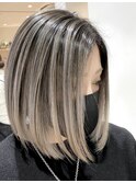 前下がりボブバレイヤージュマロンベージュ20代30代40代