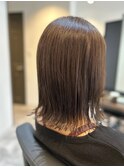 大人女性外ハネボブ×トレンド透明感N.カラーグレージュ