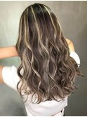 20代30代40代韓国ヘアハイライト透け感カラーくびれミディ