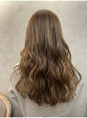 セミディレイヤーカットシアーカラーオリーブベージュ20代30代