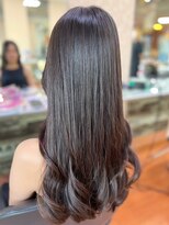 アークスヘアー 大人可愛い髪質改善カラーラベンダーベージュ毛先パーマ透明感