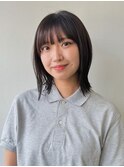 タッセルボブ ぱつっとボブ 韓国ヘア グレージュカラー
