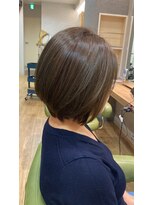 ブロッサム 東中野店 大人可愛い小顔ジャギーボブ似合わせオリーブベージュボブ