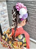 七五三女の子編みおろしヘア♪