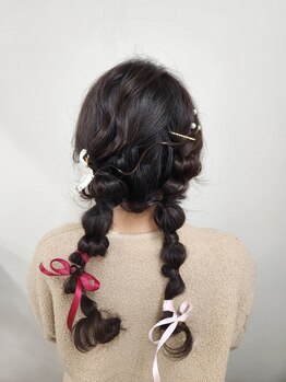 ヘアースポットイング(ing)の写真/【花園】特別な日は、可愛い＆崩れにくいプロのヘアセットで華やかに♪時間外対応もOK[+¥700～]要電話予約!