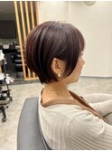 まとまるショートボブ×ピンクブラウンで大人可愛い◎