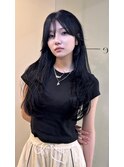 ブルーブラック×ハイレイヤーカット