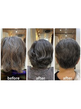 色持ちが良く自宅に帰った後も退色しにくい！髪の状態に合わせた栄養を入れ、髪本来の艶のある美髪へ改善。