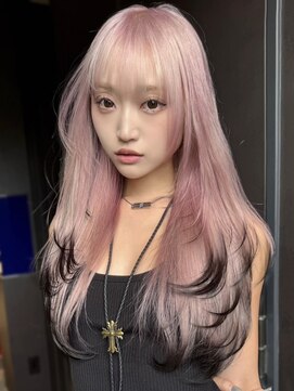 サンクマーケット 渋谷(cinq MARKET) 渋谷ブリーチダブルカラーコーラルピンクベージュレイヤーカット