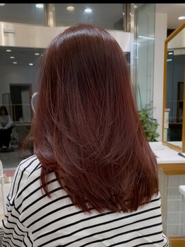 シュヴー 浦安店(CHEVEUX) 7トーン レイヤカットカシスレッド