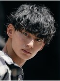 新橋メンズパーマルーズパーマシャドウパーマッシュウルフゆるめ