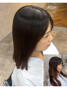 サクラ オモテサンドウ(SAKURA) プレミアム縮毛矯正/暗めカラー/グランマッシュ/デザインカラー