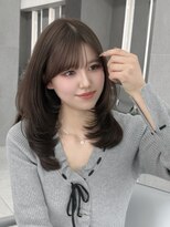 マウル ナゴヤ 名駅(MAEUL NAGOYA)&nbsp;ミディアムレイヤー　ワンカール　流し前髪『桔川恒』