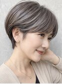 丸みショート/白髪ぼかしハイライト/40代/50代/60代/金沢八景