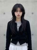 エイチ ウルフカット 大阪梅田(811)&nbsp;レイヤーボブヘアカラーバレイヤージュ50代くるみちゃんヘア