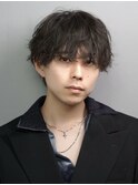 シャドウパーマ　ニュアンスパーマ　センターパート毛流れパーマ