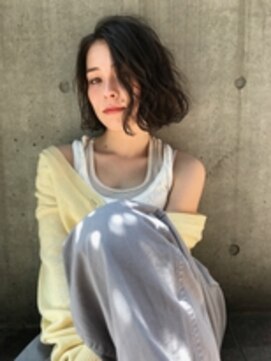 ヘアサロンエム 川越(HAIR SALON M) くせ毛風☆切りっぱなしボブアッシュブラウン