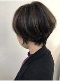 大人ハイライトカラー/ショートボブ