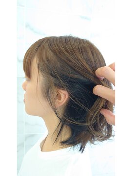 シェーンヘア(schon hair) グレージュミディアムホブ☆インナーブラック