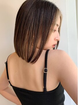 ロンプ(romp) 長めボブに顔周りのワンポイントカラー【romp恵比寿】【Satoru】