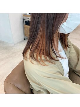 シーラス(cirrus) 【mori担当】オレンジベージュインナーカラー20代/30代/40代