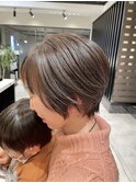 大人ショートナチュラルアッシュ耳掛けショートお客様ヘア☆