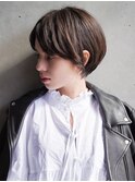 大人可愛い20代30代40代黒髪前下がりショートボブ丸みショート◎