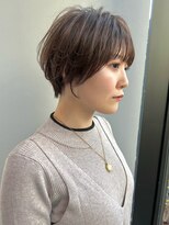ジアン バイ ミルボン NU茶屋町+(GIEN by milbon)&nbsp;大人可愛いシースルーバングの前下がりショートボブ/田中俊成