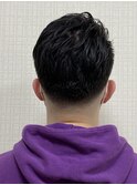 七三分けスキンフェード/ラインデザイン/バーバースタイル