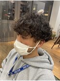 ◎20代30代メンズスパイラルパーマワイルドオシャレ感アッシュ