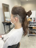 ラフ(LAFF)&nbsp;ロング/2ブロック/フェード/バリアート/ミルクティーカラー