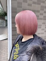 シエル バイ ケンジ 登戸 生田(CIEL by KENJE)&nbsp;【ブリーチあり】薄めピンク×ぱっつんボブ