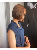 ボブ×ミルクティーベージュ