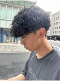 無造作波巻きニュアンスパーマシャドウパーマフェザーパーマ暗髪