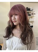 ルーツカラー ピンク ブラウン