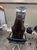 ファビ 渋谷(Fab)&nbsp;くびれヘア/暗めカラー/アプリコットオレンジ/縮毛矯正