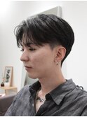 毛流れセンターパートニュアンスパーマカルマヘアメンズパーマ