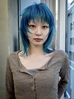 ギークス(GEEKS)&nbsp;【GEEKS渋谷】ターコイズブルー/ウルフ/ハッシュカット/前髪あり