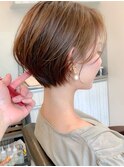 前髪あり小顔つや髪顔まわり簡単スタイリングショートボブヘア