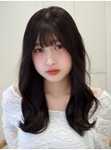 ワンホンレイヤー &nbsp;ダークアッシュブラウン 顔周りカット 触覚